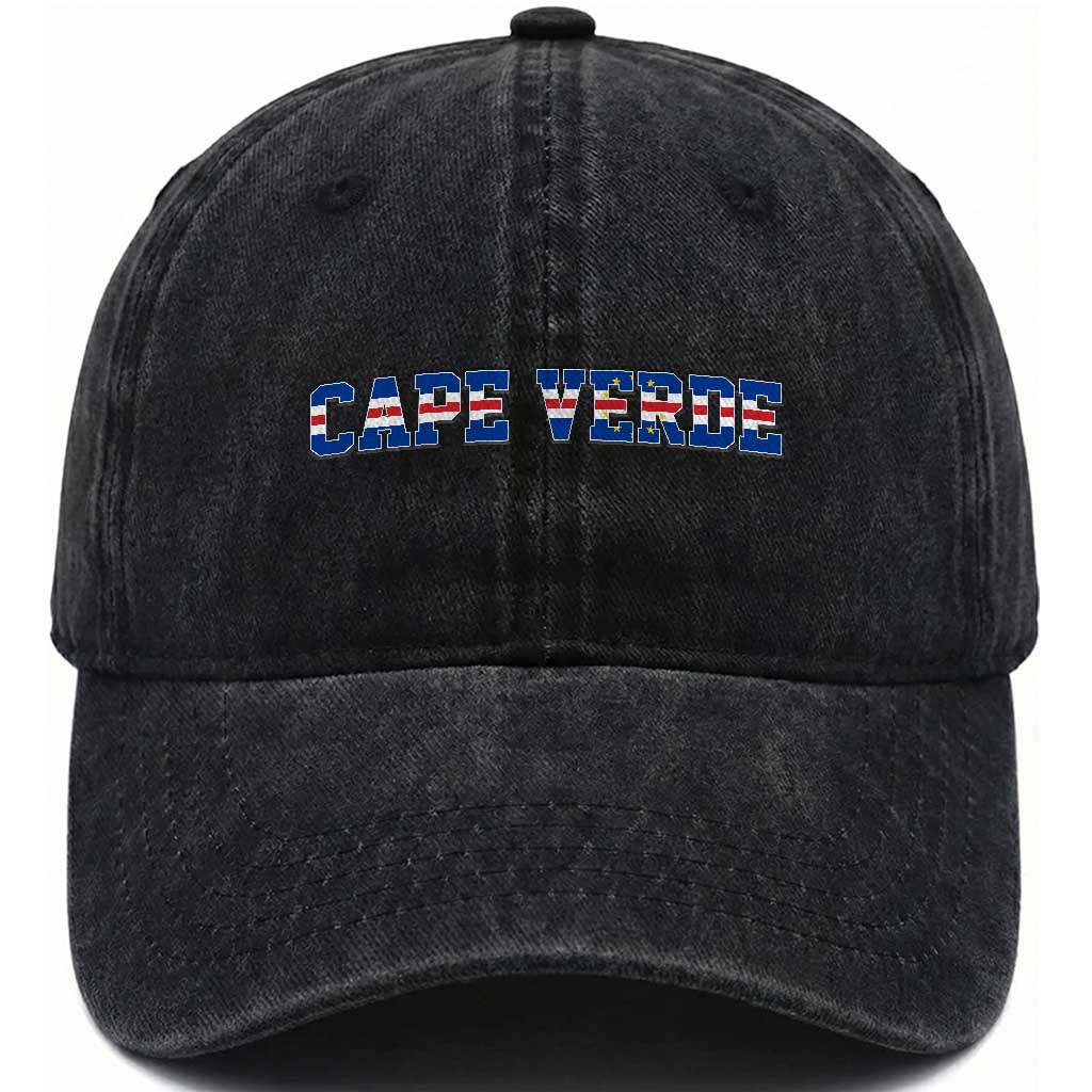 Cabo Verde Flag Cabo Verdean Pride Washed Cotton Baseball Cap TS14 Print Your Wear
