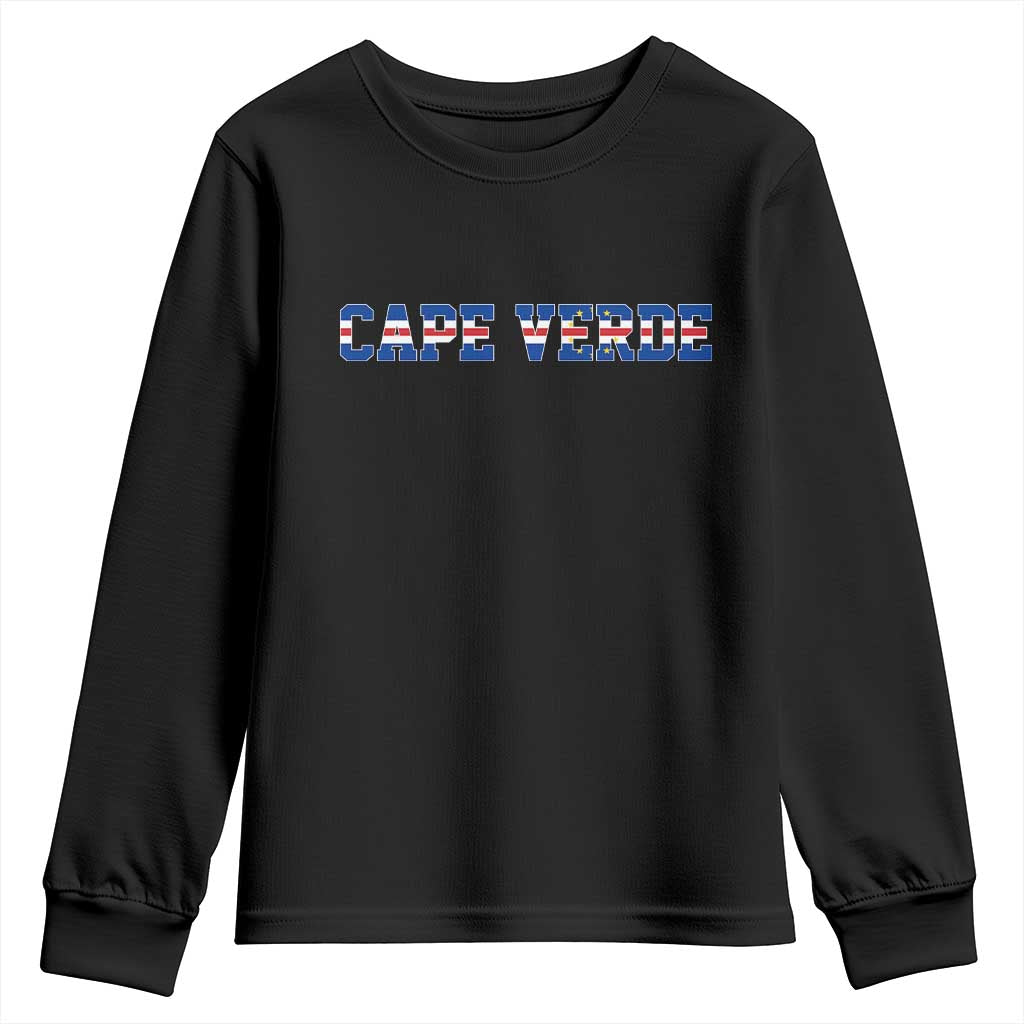 Cabo Verde Flag Cabo Verdean Pride Youth Sweatshirt TS14 Black Print Your Wear