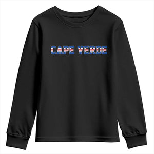 Cabo Verde Flag Cabo Verdean Pride Youth Sweatshirt TS14 Black Print Your Wear