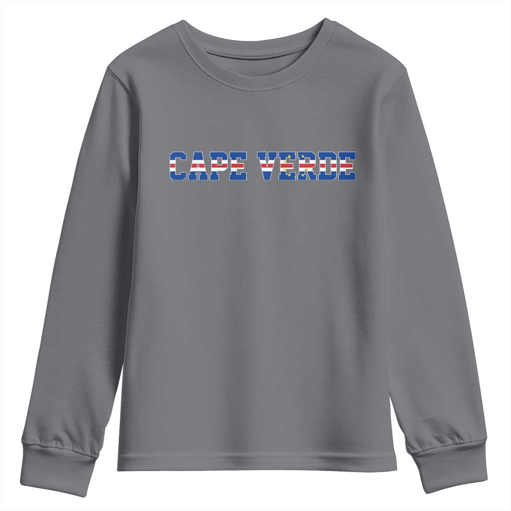 Cabo Verde Flag Cabo Verdean Pride Youth Sweatshirt TS14 Charcoal Print Your Wear