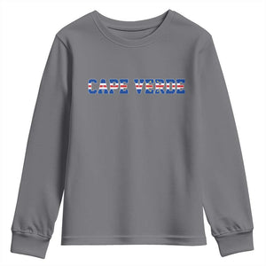 Cabo Verde Flag Cabo Verdean Pride Youth Sweatshirt TS14 Charcoal Print Your Wear
