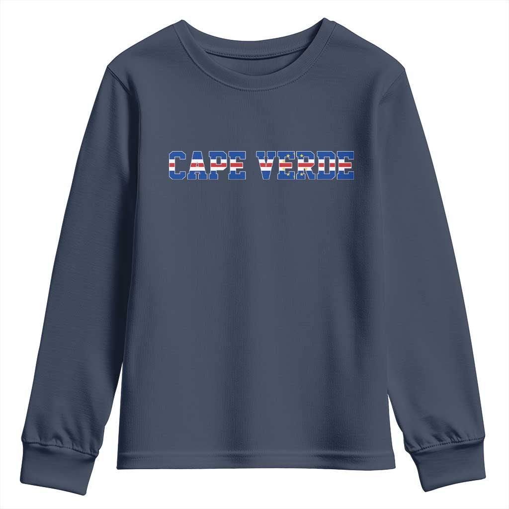 Cabo Verde Flag Cabo Verdean Pride Youth Sweatshirt TS14 Navy Print Your Wear