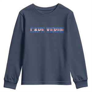 Cabo Verde Flag Cabo Verdean Pride Youth Sweatshirt TS14 Navy Print Your Wear