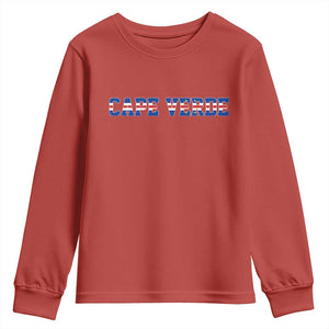 Cabo Verde Flag Cabo Verdean Pride Youth Sweatshirt TS14 Red Print Your Wear