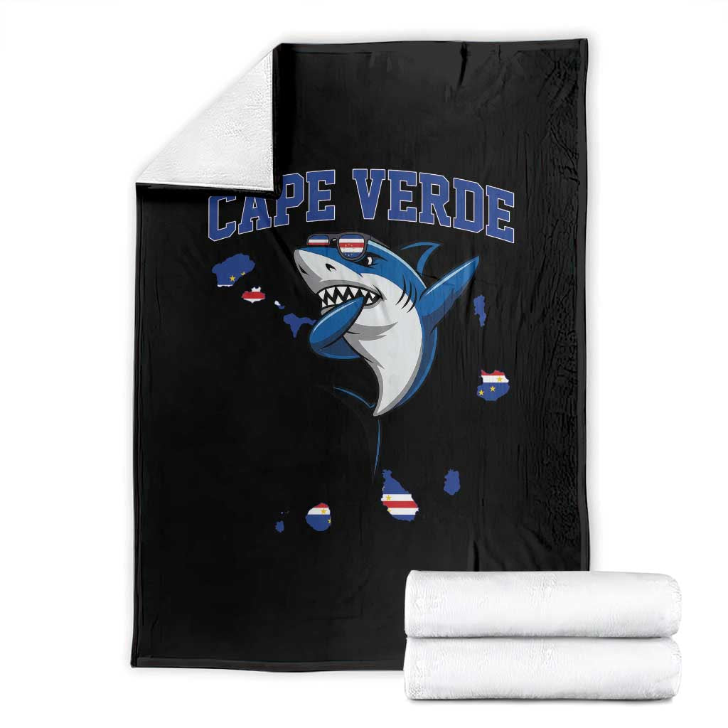 Cape Verde Flag Map Shark Cape Verdean Roots Throw Blanket TS14 Black Print Your Wear