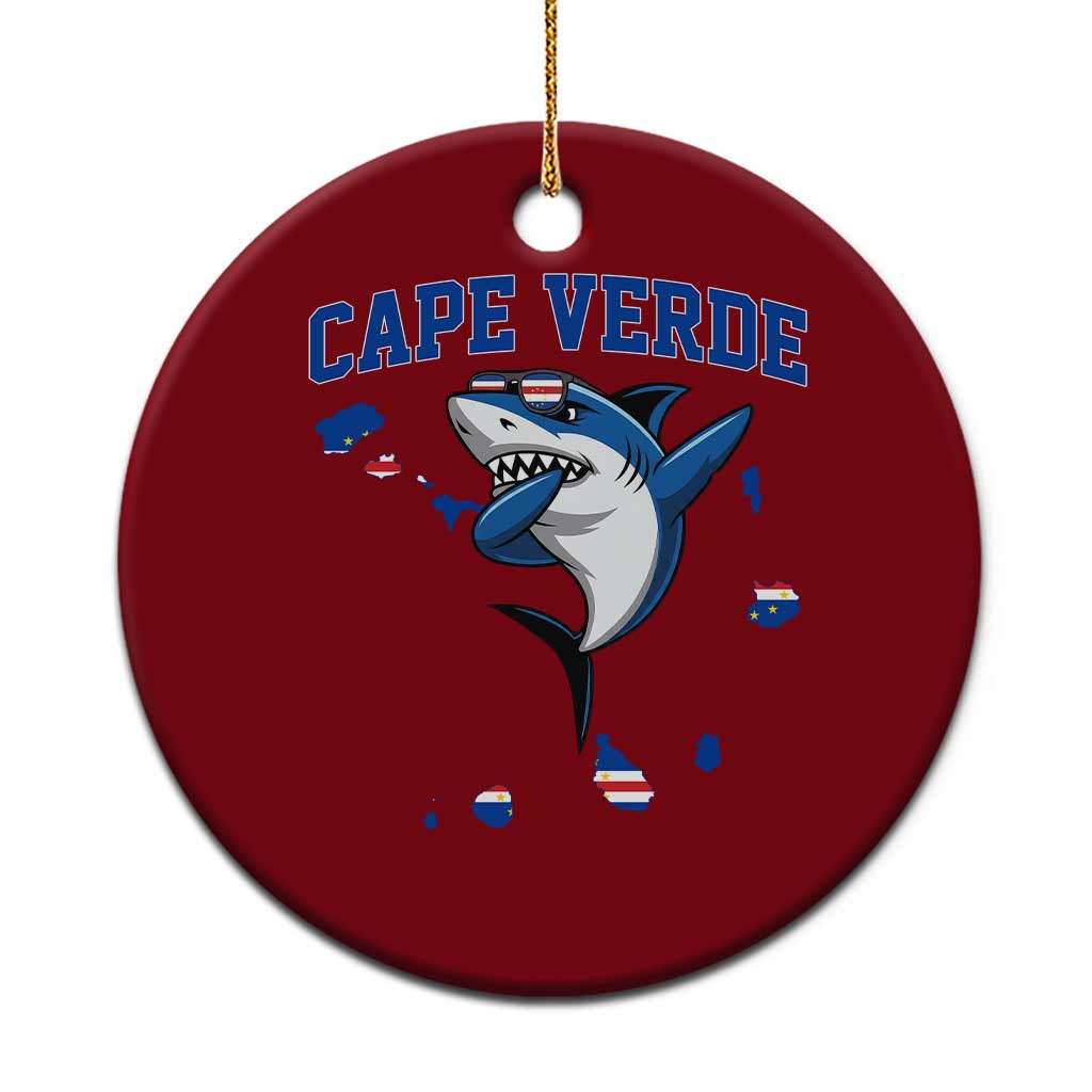 Cape Verde Flag Map Shark Cape Verdean Roots Ceramic Ornament TS14 1pc Red Print Your Wear