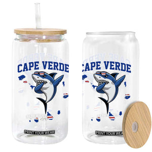 Cape Verde Flag Map Shark Cape Verdean Roots Glass Can TS14 Print Your Wear