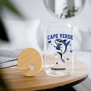Cape Verde Flag Map Shark Cape Verdean Roots Glass Can TS14 Print Your Wear