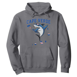 Cape Verde Flag Map Shark Cape Verdean Roots Hoodie TS14 Charcoal Print Your Wear