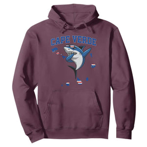 Cape Verde Flag Map Shark Cape Verdean Roots Hoodie TS14 Maroon Print Your Wear