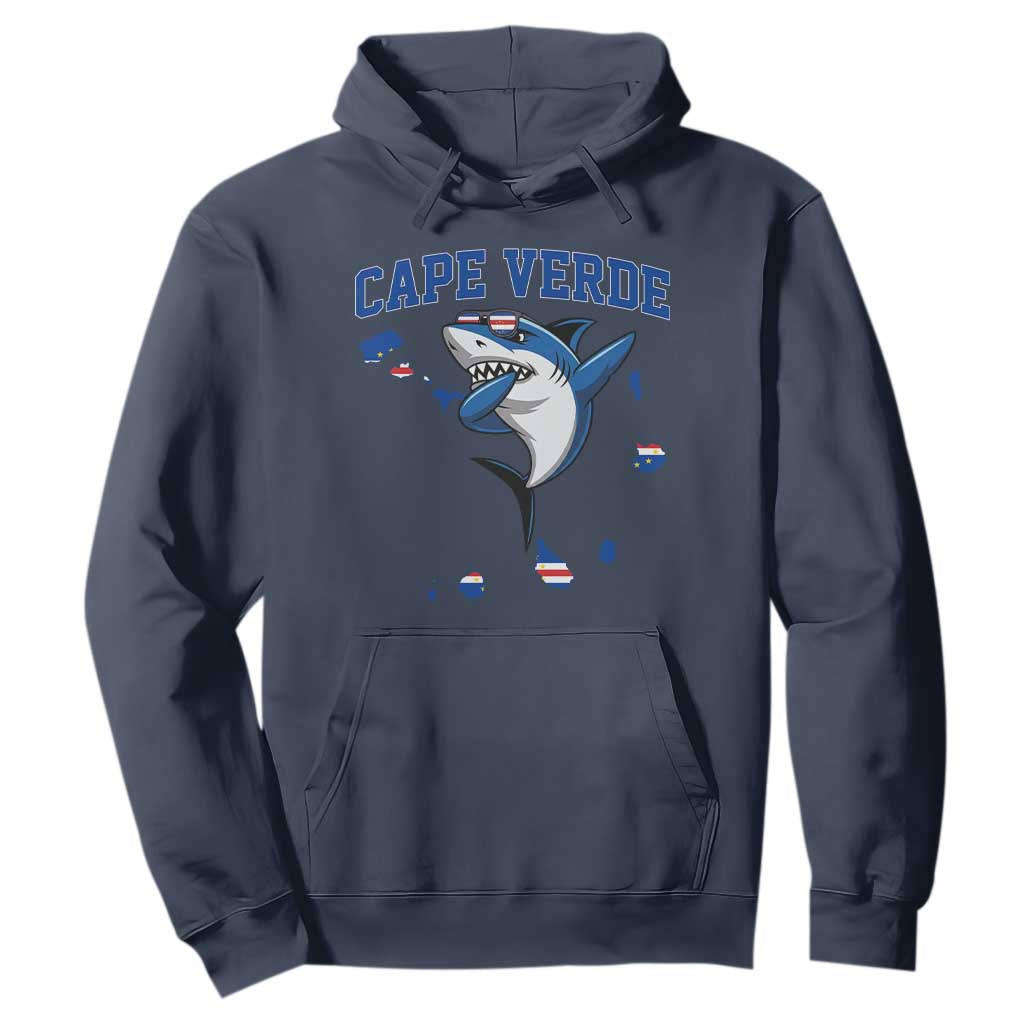 Cape Verde Flag Map Shark Cape Verdean Roots Hoodie TS14 Navy Print Your Wear