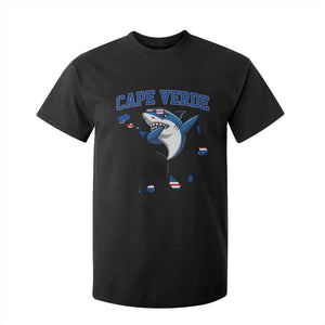 Cape Verde Flag Map Shark Cape Verdean Roots T Shirt For Kid TS14 Black Print Your Wear