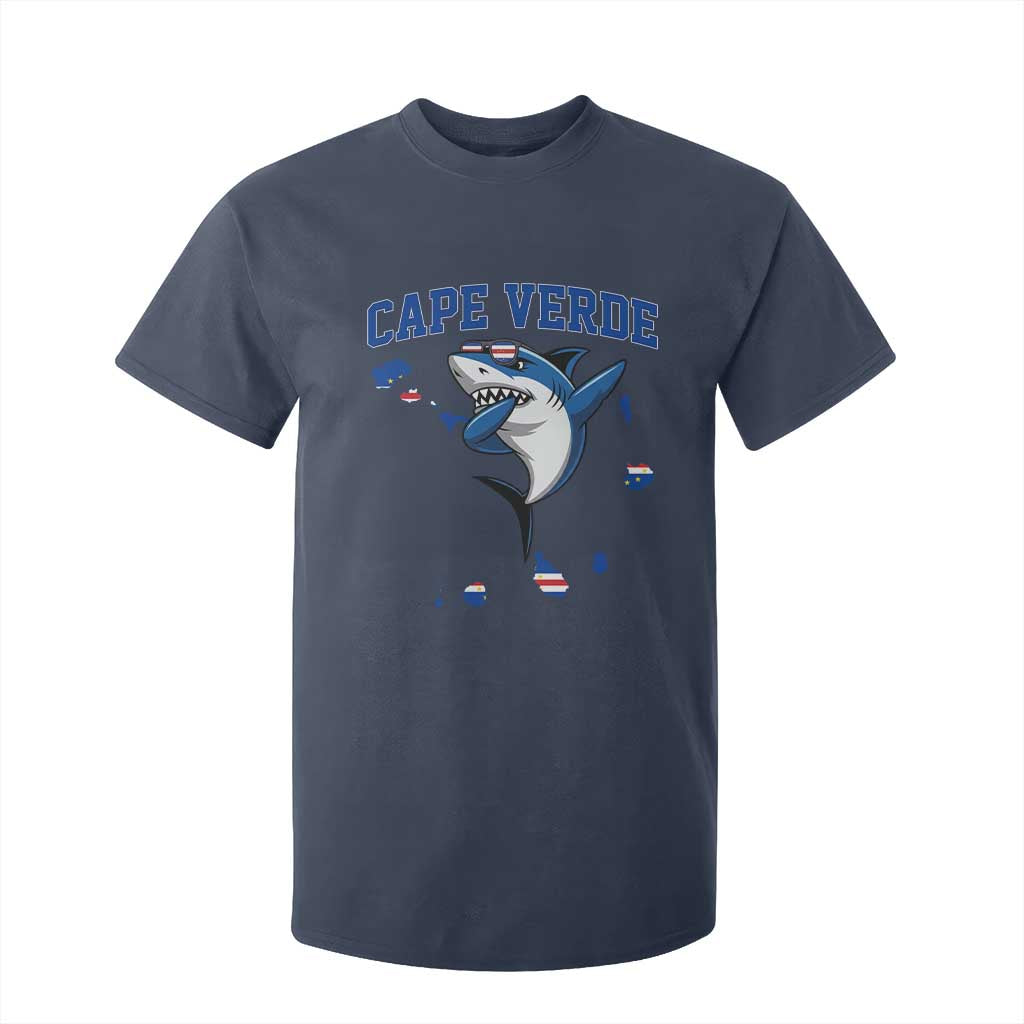 Cape Verde Flag Map Shark Cape Verdean Roots T Shirt For Kid TS14 Navy Print Your Wear