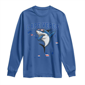 Cape Verde Flag Map Shark Cape Verdean Roots Long Sleeve Shirt TS14 Royal Blue Print Your Wear
