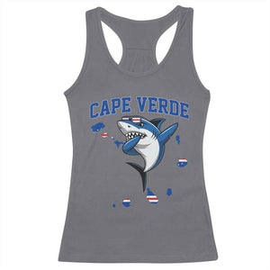 Cape Verde Flag Map Shark Cape Verdean Roots Racerback Tank Top TS14 Charcoal Print Your Wear