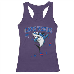 Cape Verde Flag Map Shark Cape Verdean Roots Racerback Tank Top TS14 Purple Print Your Wear