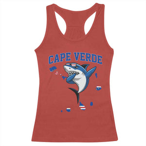 Cape Verde Flag Map Shark Cape Verdean Roots Racerback Tank Top TS14 Red Print Your Wear