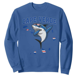 Cape Verde Flag Map Shark Cape Verdean Roots Sweatshirt TS14 Royal Blue Print Your Wear
