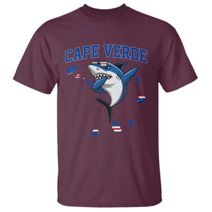 Cape Verde Flag Map Shark Cape Verdean Roots T Shirt TS14 Maroon Print Your Wear