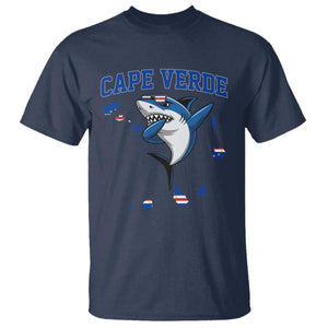 Cape Verde Flag Map Shark Cape Verdean Roots T Shirt TS14 Navy Print Your Wear