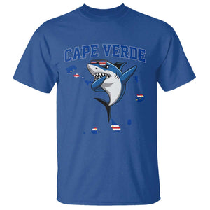 Cape Verde Flag Map Shark Cape Verdean Roots T Shirt TS14 Royal Blue Print Your Wear