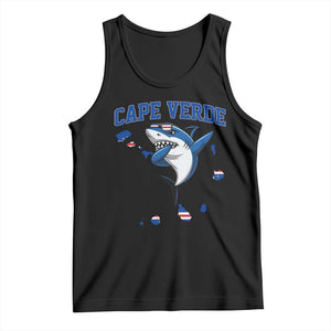 Cape Verde Flag Map Shark Cape Verdean Roots Tank Top TS14 Black Print Your Wear