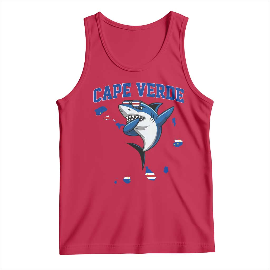 Cape Verde Flag Map Shark Cape Verdean Roots Tank Top TS14 Red Print Your Wear