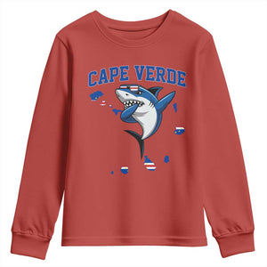 Cape Verde Flag Map Shark Cape Verdean Roots Youth Sweatshirt TS14 Red Print Your Wear
