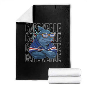 Cape Verde Flag Shark Cape Verdean Roots Cabo Verde Throw Blanket TS14 Black Print Your Wear