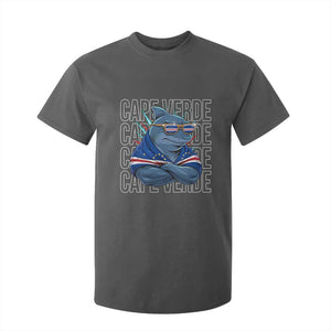 Cape Verde Flag Shark Cape Verdean Roots Cabo Verde T Shirt For Kid TS14 Dark Heather Print Your Wear