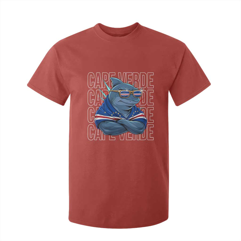 Cape Verde Flag Shark Cape Verdean Roots Cabo Verde T Shirt For Kid TS14 Red Print Your Wear