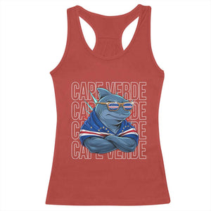 Cape Verde Flag Shark Cape Verdean Roots Cabo Verde Racerback Tank Top TS14 Red Print Your Wear