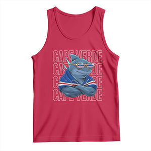 Cape Verde Flag Shark Cape Verdean Roots Cabo Verde Tank Top TS14 Red Print Your Wear