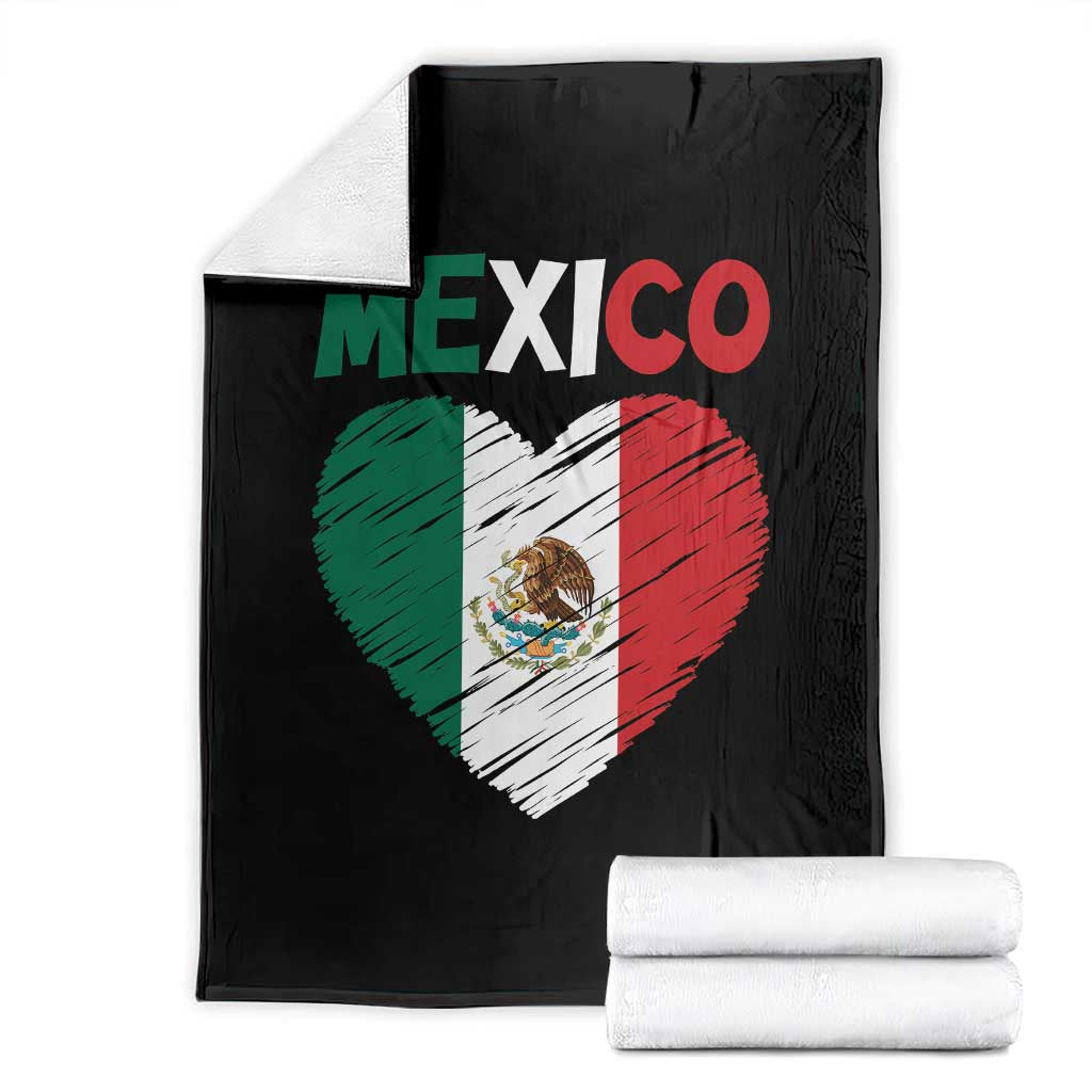 Mexican Flag Heart Mexico City Independence Day Gift Throw Blanket TS14 Black Print Your Wear