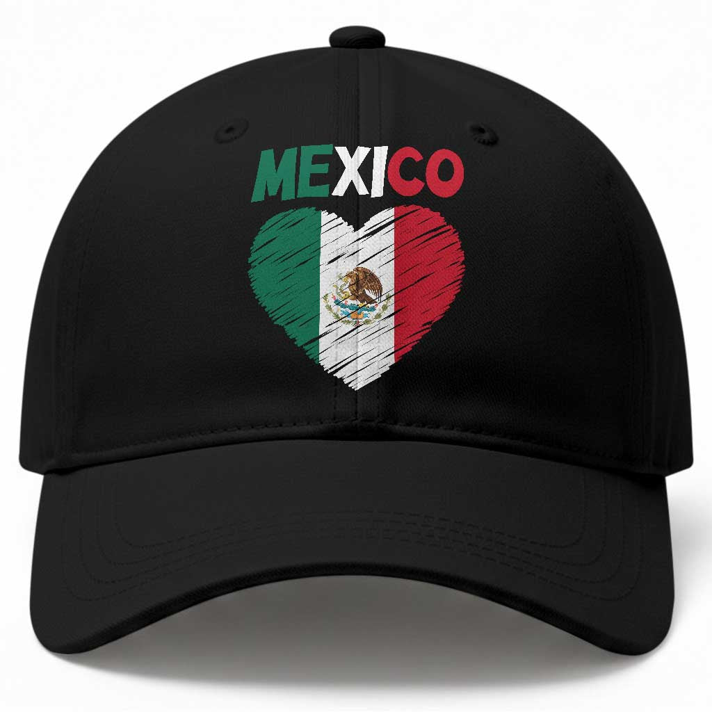 Mexican Flag Heart Mexico City Independence Day Gift Baseball Cap TS14 Print Your Wear