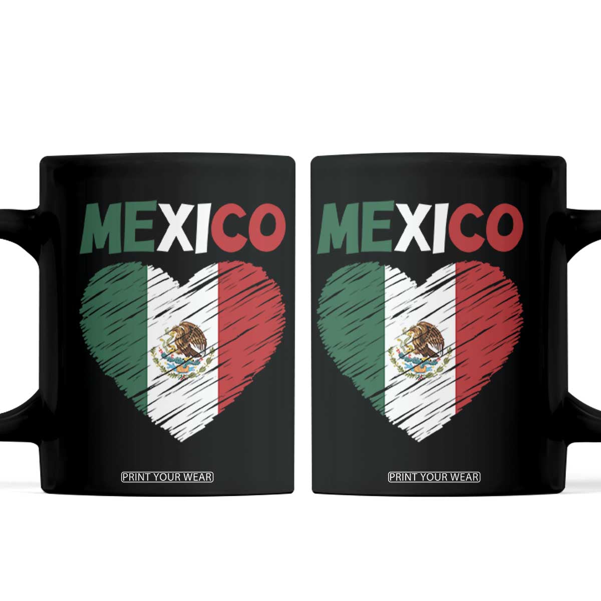 Mexican Flag Heart Mexico City Independence Day Gift Coffee Mug TS14 Black Print Your Wear