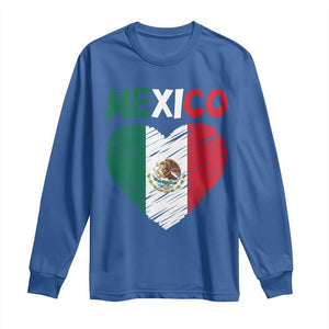 Mexican Flag Heart Mexico City Independence Day Gift Long Sleeve Shirt TS14 Royal Blue Print Your Wear