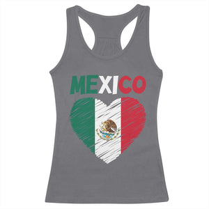 Mexican Flag Heart Mexico City Independence Day Gift Racerback Tank Top TS14 Charcoal Print Your Wear