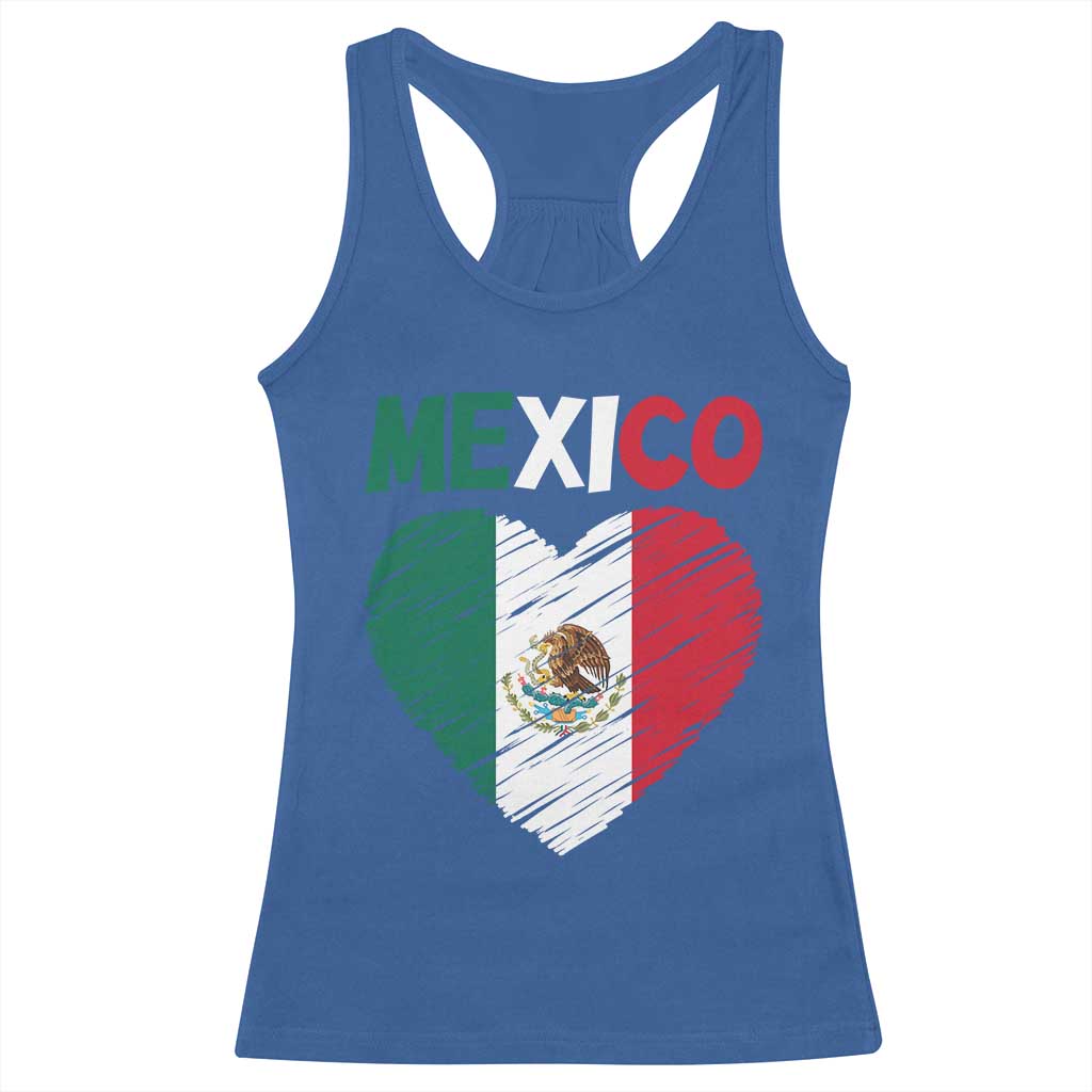 Mexican Flag Heart Mexico City Independence Day Gift Racerback Tank Top TS14 Royal Blue Print Your Wear