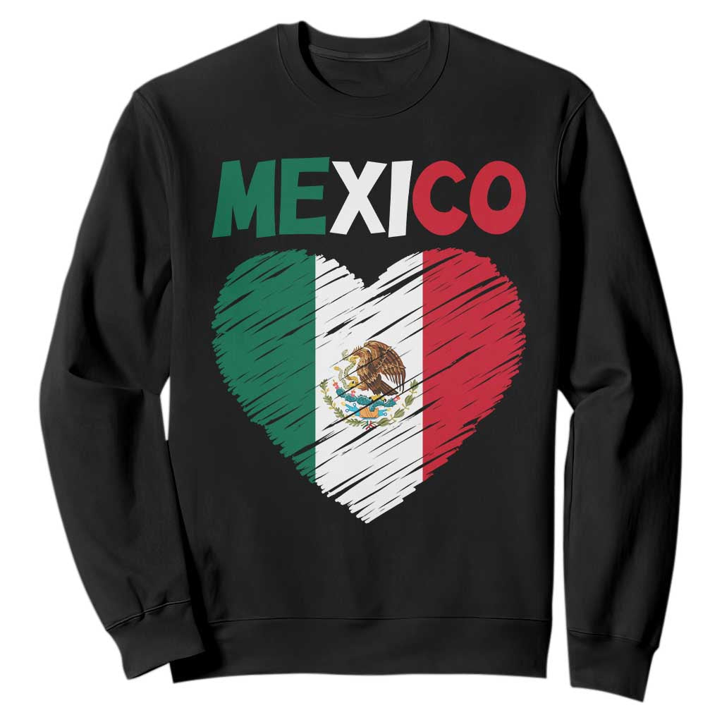 Mexican Flag Heart Mexico City Independence Day Gift Sweatshirt TS14 Black Print Your Wear