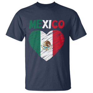 Mexican Flag Heart Mexico City Independence Day Gift T Shirt TS14 Navy Print Your Wear