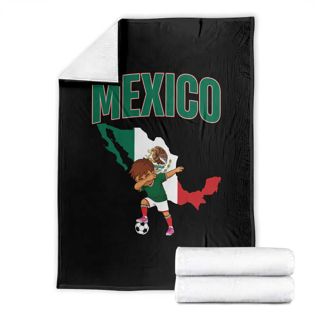 Mexico Soccer Boy Dabbing Boy Mexican Flag Map Throw Blanket TS14 Black Print Your Wear