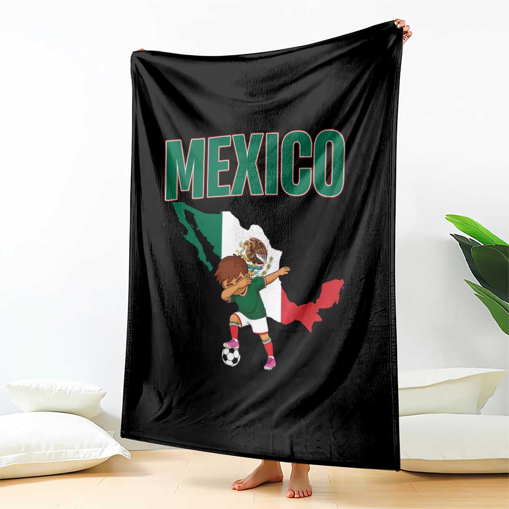 Mexico Soccer Boy Dabbing Boy Mexican Flag Map Throw Blanket TS14 Print Your Wear