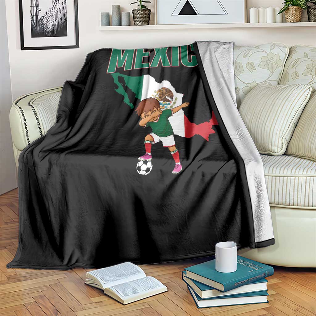 Mexico Soccer Boy Dabbing Boy Mexican Flag Map Throw Blanket TS14 Print Your Wear