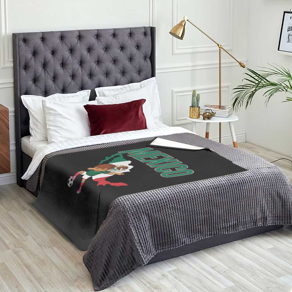 Mexico Soccer Boy Dabbing Boy Mexican Flag Map Throw Blanket TS14 Print Your Wear