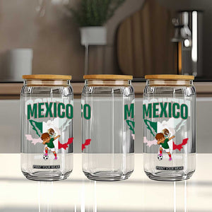 Mexico Soccer Boy Dabbing Boy Mexican Flag Map Glass Can TS14 Print Your Wear