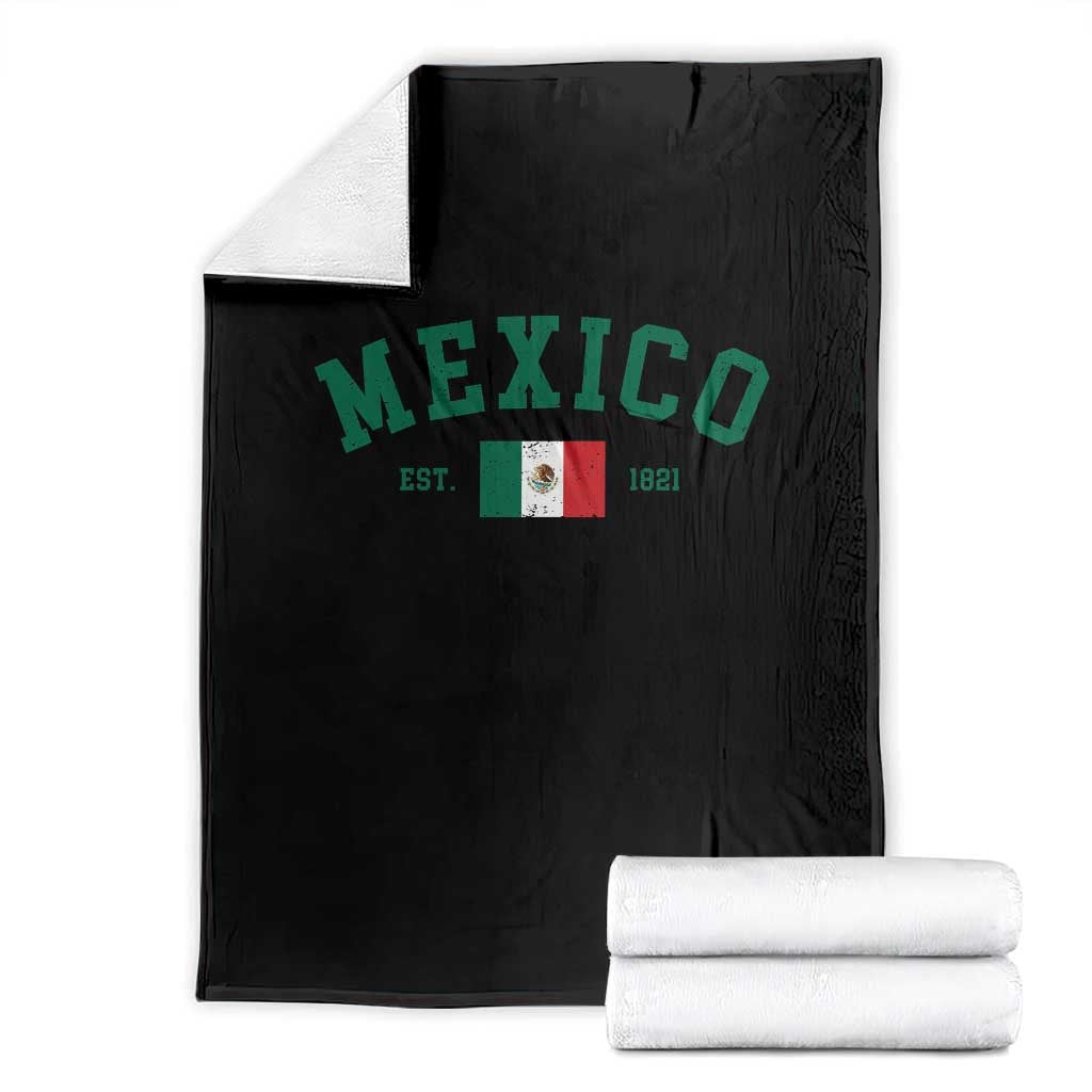 Mexico Mexican Flag Vintage Pride Throw Blanket TS14 Black Print Your Wear