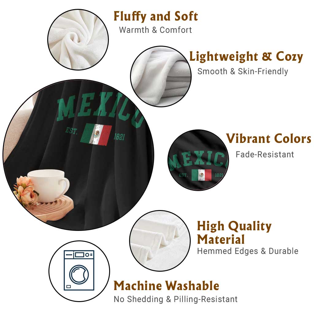 Mexico Mexican Flag Vintage Pride Throw Blanket TS14 Print Your Wear