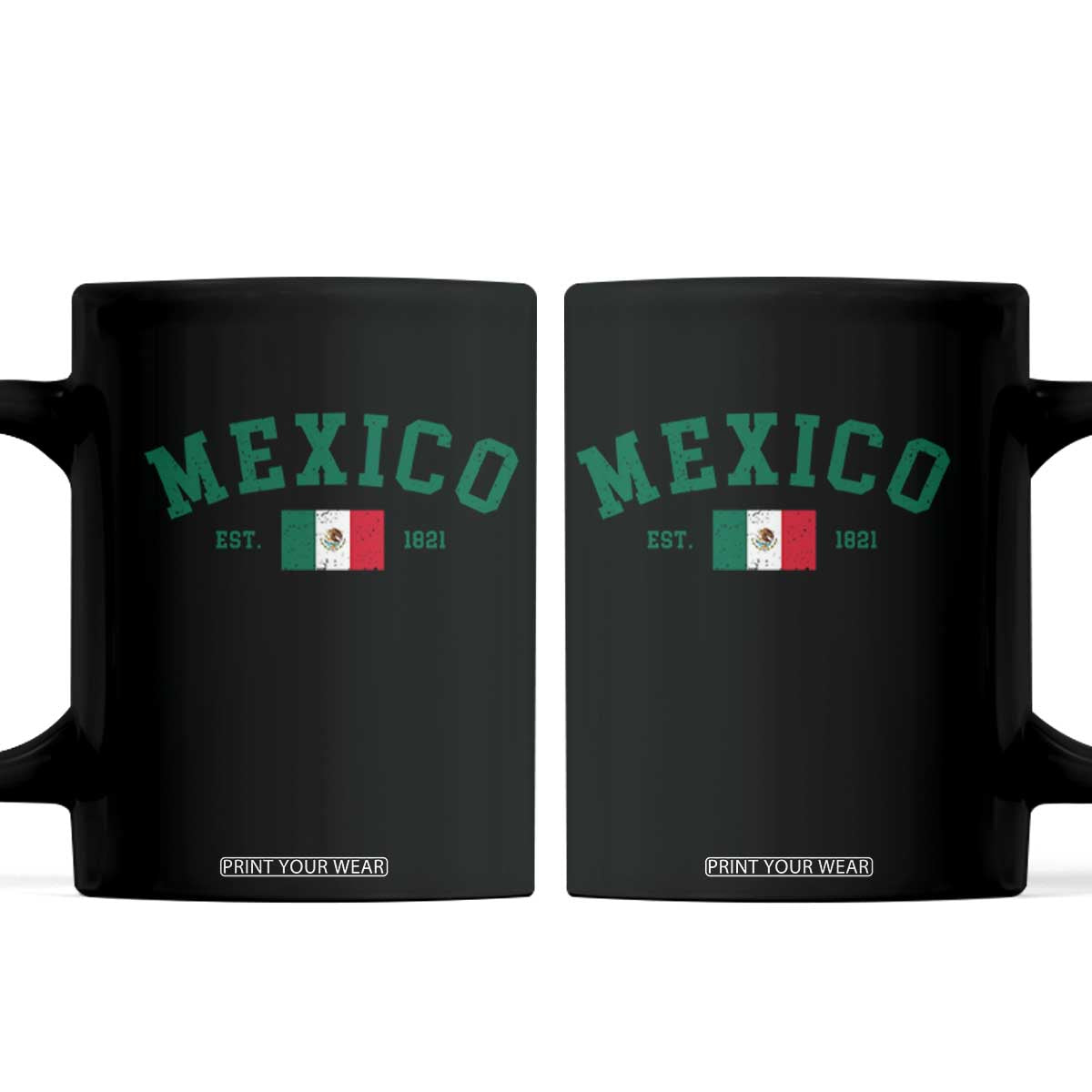 Mexico Mexican Flag Vintage Pride Coffee Mug TS14 Black Print Your Wear