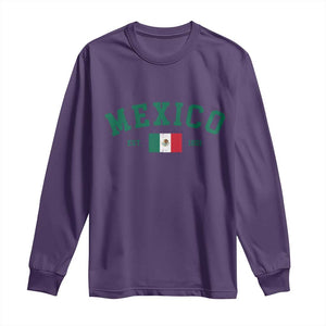 Mexico Mexican Flag Vintage Pride Long Sleeve Shirt TS14 Purple Print Your Wear